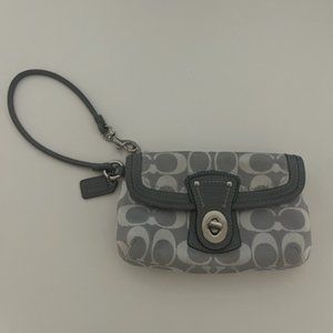 Authentic Coach wristlet purse grey